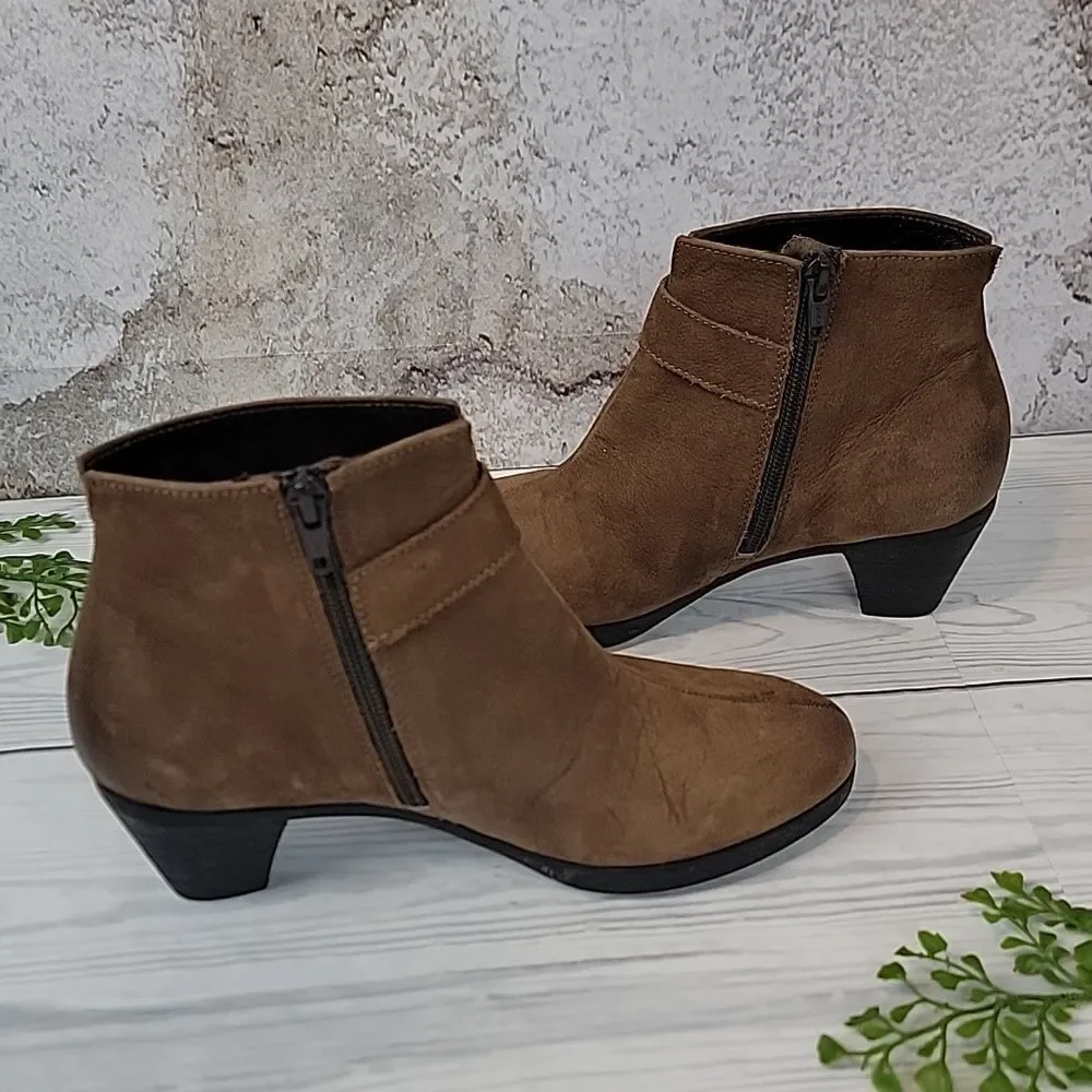 Mephisto ZAZY Ankle Boot Chestnut Brown Leather Womens Size 5.5